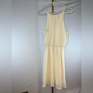 Cream cinched waist dress